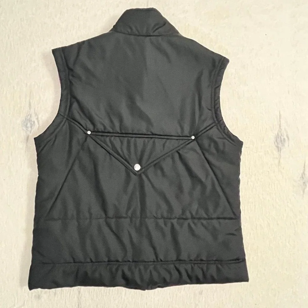 Nike Sportswear Puffer Vest Black‎ Pink Lined Snap Front Women's Size M